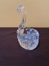 Load image into Gallery viewer, Bohemian Cut Crystal Swan Dish – Czech Lead Crystal Candy Bowl, 5.5"