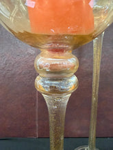 Load image into Gallery viewer, Gold Stem Hurricane Candle Holders – Set of 3 Graduated 16” 18” 22”