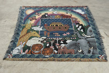 Load image into Gallery viewer, American Weavers Noahs Ark Animals Tapestry Throw Blanket 48 x 60 USA