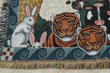 Load image into Gallery viewer, American Weavers Noahs Ark Animals Tapestry Throw Blanket 48 x 60 USA