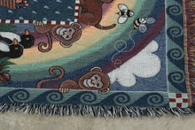 Load image into Gallery viewer, American Weavers Noahs Ark Animals Tapestry Throw Blanket 48 x 60 USA