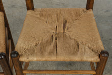 Load image into Gallery viewer, Set of 4 Wood Ladder Back Dining Chairs with Woven Rush Seats