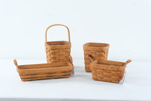 Load image into Gallery viewer, Longaberger 1991 Handwoven Basket Lot of 4 Signed Dresden Ohio USA