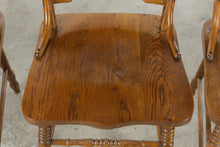 Load image into Gallery viewer, Set of 4 Traditional Solid Oak Dining Chairs with Carved Pressback and Barley Twist Posts