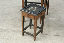 Load image into Gallery viewer, Vintage Asian Carved Wood Nesting Tables with Figural Inlay, Set of 4