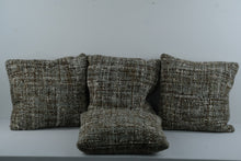 Load image into Gallery viewer, Set of 4 Chunky Woven Throw Pillows 20 x 20 Sage Green Brown Cream Textured