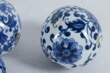 Load image into Gallery viewer, Set of 4 Blue and White Porcelain Decorative Balls – Dragon & Floral Patterns, 2.75"