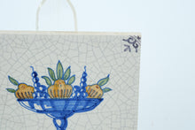 Load image into Gallery viewer, Vintage Greek-Style Ceramic Tile – 5.25" Fruit Bowl Design with Crackle Glaze