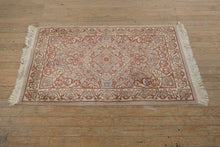 Load image into Gallery viewer, Handmade Chinese Wool Area Rug – 64" x 37" – Floral Medallion Pattern, Soft Pastel Tones, Pure Wool