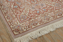 Load image into Gallery viewer, Handmade Chinese Wool Area Rug – 64" x 37" – Floral Medallion Pattern, Soft Pastel Tones, Pure Wool