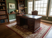 Load image into Gallery viewer, Traditional Executive Desk with Brass Hardware