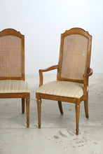 Load image into Gallery viewer, Set of 6 Cane Back Dining Chairs with Upholstered Seats and Armchairs