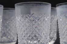 Load image into Gallery viewer, Vintage Diamond Cut Crystal Tumblers Set of 6 Clear 3 5 Inch