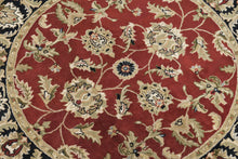 Load image into Gallery viewer, Hand Tufted Indian Wool Round Area Rug 6 Ft Red Black Floral Traditional