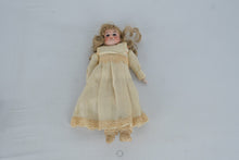 Load image into Gallery viewer, Antique Style German Bisque Head Doll Blue Eyes Blonde Curls 13 Inch