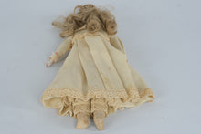 Load image into Gallery viewer, Antique Style German Bisque Head Doll Blue Eyes Blonde Curls 13 Inch