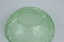 Load image into Gallery viewer, Jeannette Floral Poinsettia Green Depression Glass Bowl Vintage 7 Inch