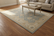 Load image into Gallery viewer, Pakistani Peshawar Chobi Hand Knotted Wool Rug Blue Ivory 71 x 107