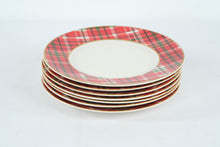 Load image into Gallery viewer, Pier 1 Imports Haddington Plaid Dinner Plates Set of 7 Porcelain 11 Inch