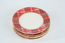 Load image into Gallery viewer, Pier 1 Imports Haddington Plaid Dinner Plates Set of 7 Porcelain 11 Inch