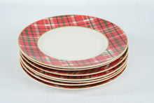 Load image into Gallery viewer, Pier 1 Imports Haddington Plaid Dinner Plates Set of 7 Porcelain 11 Inch