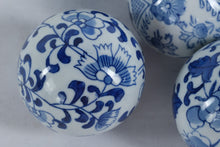 Load image into Gallery viewer, Set of 7 Blue and White Porcelain Decorative Balls – Hand-Painted Floral & Geometric Designs (3")