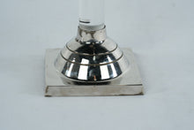 Load image into Gallery viewer, Silver Tone Candlestick With Clear Lucite Column