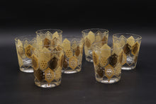 Load image into Gallery viewer, Vintage Cera Glass CGP27 Gold Geometric Old Fashioned Glasses Set of 7