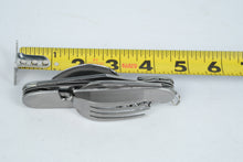 Load image into Gallery viewer, 7-in-1 Camping Tool – Stainless Steel Folding Survival Utensil Set with Knife, Fork, Spoon, Corkscrew & More – Hiking, Hunting, Outdoor Gear