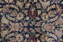 Load image into Gallery viewer, Navy & Ivory 2.6' x 10' Traditional Floral Medallion Handwoven Wool Runner Rug