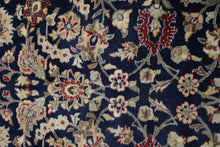 Load image into Gallery viewer, Navy & Ivory 2.6' x 10' Traditional Floral Medallion Handwoven Wool Runner Rug