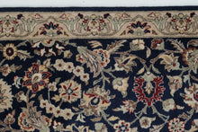 Load image into Gallery viewer, Navy & Ivory 2.6' x 10' Traditional Floral Medallion Handwoven Wool Runner Rug