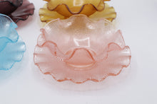 Load image into Gallery viewer, 1960s Indiana Glass Italian Colony Waffle Ruffled Dessert Bowls Set of 4