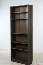 Load image into Gallery viewer, 80 Inch Tall IKEA BILLY Dark Brown Wood Effect Bookcase with Adjustable Shelves