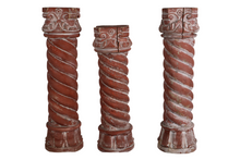 Load image into Gallery viewer, Set of 3 Spiral Columns - Carved Wood
