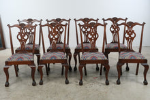 Load image into Gallery viewer, Set of 8 Mahogany Chippendale Dining Chairs with Ball and Claw Feet