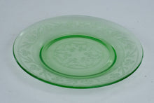 Load image into Gallery viewer, Hazel Atlas Cloverleaf Green Depression Glass 8 Inch Plates Set of 4 Vintage