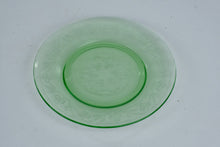 Load image into Gallery viewer, Hazel Atlas Cloverleaf Green Depression Glass 8 Inch Plates Set of 4 Vintage