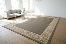Load image into Gallery viewer, Capel Solaria Border Area Rug – Cocoa & Natural Tones, 9'3" × 12'9"