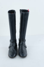 Load image into Gallery viewer, Nine West Blogger Black Leather Riding Boots Harness Zip Womens Size 8M