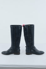 Load image into Gallery viewer, Nine West Blogger Black Leather Riding Boots Harness Zip Womens Size 8M