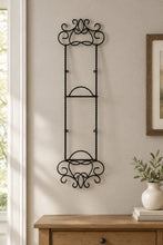 Load image into Gallery viewer, Black Metal Scrollwork Wall Decor Vertical Wrought Iron Style 32 Inch