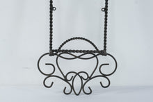 Load image into Gallery viewer, Black Metal Scrollwork Wall Decor Vertical Wrought Iron Style 32 Inch