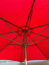 Load image into Gallery viewer, Mainstays 9-Foot Red Market Patio Umbrella with 3-Way Tilt & Crank Handle – Unused, Minor Cosmetic Flaw