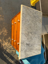 Load image into Gallery viewer, Antique Marble-Top Wash Stand – 19th-Century Chest with Porcelain Pulls