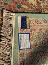 Load image into Gallery viewer, Karastan Green Medallion Kirman Wool Rug – 10x14 Vintage Oriental Design #717