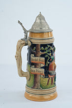 Load image into Gallery viewer, A J Thewalt Vintage West German Beer Stein Bavarian Scene Pewter Lid 11 Inch