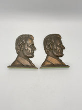 Load image into Gallery viewer, Abraham Lincoln Cast Metal Bookends Pair Bronze Tone Presidential Library Decor
