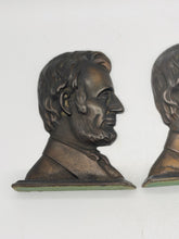 Load image into Gallery viewer, Abraham Lincoln Cast Metal Bookends Pair Bronze Tone Presidential Library Decor