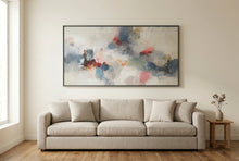 Load image into Gallery viewer, Large Abstract Canvas Wall Art 61 Inch Framed Modern Blue Pink Gray Painting